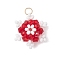 Glass Seed Beaded Snowflake Pendants, with Glass & 304 Stainless Steel Jump Rings, Real 18K Gold Plated, Faceted, Red, 18x16x8mm, Hole: 3mm