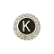 Letter Enamel Pins, Alloy Brooches for Backpack Clothes, with Clear Cubic Zirconia , Letter K, 17.8x17mm