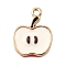 Alloy Enamel Pendants, Golden, Apple, 15.5x12.5x6.5mm, Hole: 1.6mm