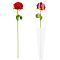 Cotton Knitting Artificial Flower, Ornament Accessories, with Package Bag, Rose, Red, 420mm