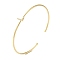 Rack Plating Brass Micro Pave Clear Cubic Zirconia Letter Open Cuff Bangles, Torque Bangles for Women, Real 18K Gold Plated, Lead Free & Cadmium Free, Letter L, Inner Diameter: 1-7/8x2-1/4 inch(4.8x5.8cm)