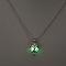 Alloy with Luminous Resin Bead Inside Pendant Necklaces for Women Men, Platinum, Round, 17.72 inch(45cm)