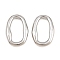 Brass Link Rings, Textured Oval Ring Shape, Rack Plating, Long-Lasting Plated, Lead Free & Cadmium Free, Platinum, 19x13x3mm, inner size: 14x6.4mm