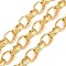 Brass Textured Rolo Chains, with Spool, Unwelded, Lead Free & Cadmium Free, Long-Lasting Plated, Lead Free & Nickel Free & Cadmium Free, Real 18K Gold Plated, 14.5x10.5x4.5mm