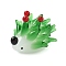 Hedgehog Home Decorations, Handmade Lampwork Display Decorations, Sea Green, 39.5~41x31.5~32.5x25~25.5mm