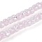 Luminous Handmade Silver Foil Glass Beads Strands, Rondelle, Glow in the Dark, Pearl Pink, 7~8.5x4.5~6.5mm, Hole: 1~1.5mm, about 80pcs/strand, 16.34 inch(41.5cm)