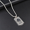 Rectangle with Constellation Alloy Pendant 316L Surgical Stainless Steel Chain Necklaces, Stainless Steel Color, Taurus, 27.56 inch(70cm)
