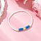Glass Seed Beads Stretch  Bracelets for Women, with Glass Pearl, Deep Sky Blue, 1/8~1/4 inch(0.3~0.5cm), Inner Diameter: 1-3/4~1-7/8 inch(4.4~4.7cm)