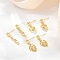 Heart & Leaf & Candy Brass Dangle Stud Earrings, Rack Plating, Long-Lasting Plated, Lead Free & Cadmium Free, Real 18K Gold Plated, 21~25x4.5~10mm