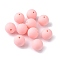Food Grade Eco-Friendly Silicone Beads, Round, Misty Rose, 15mm, Hole: 2.5mm