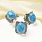 Synthetic Turquoise Adjustable Rings, Lead Free & Cadmium Free, Antique Silver Plated Brass Finger Rings for Women, Oval, 20.5mm, Inner Diameter: 17mm