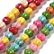 Synthetic Turquoise Beads Strands, Spray Painted, Pumpkin Shape, Mixed Color, 6x8x7~7.5mm, Hole: 1.8mm, about 62pcs/strand, 14.57''(37cm)
