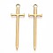 Ion Plating(IP) 304 Stainless Steel Pendants, Sword Charm, Real 18K Gold Plated, 45x13.5x2mm, Hole: 2.5mm.