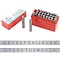 Iron Seal Stamps Set, for Imprinting Metal, Wood, Plastic, Leather, Including Letter A~Z and Ampersand, Platinum, 64.5x10.5x10.5mm, 27pcs/box
