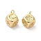 Brass Pendants, Dice Charms, Real 18K Gold Plated, 12x9x9mm, Hole: 1.4mm