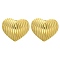 Ion Plating(IP) 304 Stainless Steel Heart Stud Earrings, Real 14K Gold Plated, 11.5x13.5mm