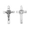 Tibetan Style Pendants, Cross, Antique Silver, 53x30mm