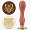 Wax Seal Stamp Set, Sealing Wax Stamp Solid Brass Head,  Wood Handle Retro Brass Stamp Kit Removable, for Envelopes Invitations, Gift Card, Tiger, 83x22mm, Stamps: 25x14.5mm