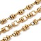 304 Stainless Steel Flat Round Link Chains, Unwelded, with Spool, Ion Plating(IP), Real 18K Gold Plated, 10.5x6mm