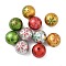 Christmas Printed Acrylic Beads, Round with Snowflke Pattern, Mixed Color, 15.5x15mm, Hole: 3mm