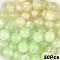50Pcs Opaque UV Reactive Beads, Color Changing Beads, Round, with Glitter Powder, Honeydew, 10mm, Hole: 1.6mm