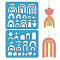 2Pcs 2 Style Acrylic Earring Handwork Template, Card Leather Cutting Stencils, Arch, 15x18x0.3cm, 1pc/style