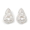 Brass Micro Pave Cubic Zirconia Beads, Gourd, 925 Sterling Silver Plated, Clear, 12.5x8.5x6.5mm, Hole: 1.2mm