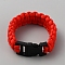 Survival Polyester Cord Bracelet with Plastic Clasps for Hiking Camping Outdoor, Red, 9-1/8 inch(23.1cm)