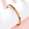 304 Stainless Steel Cuff Bangles for Men Women, Twisted, Ion Plating(IP), Real 18K Gold Plated, 1/8 inch(0.45cm), Inner Diameter: 1-7/8 inch(4.9cm)x2-1/2 inch(6.3cm)