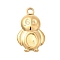 304 Stainless Steel Pendant Cabochon Settings, Owl, Ion Plating(IP), Golden, Tray: 8x6mm, 28.5x17.5x4mm, Hole: 3mm