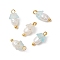 Flower Acrylic Charms, with Brass Ball Head pins and Natural Cultured Freshwater Pearl Bead, Frosted, Azure, 11.5x6mm, Hole: 1.6mm