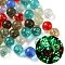 Luminous Handmade Transparent Lampwork Beads, No Hole/Undrilled, Round, Glow in the Dark, Mixed Color, 10.5mm