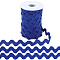Polyester Wave Lace Trim Ribbon, Wave Bending Lace Trim, Clothes Accessories, Dark Blue, 3/8 inch(10mm), 24.5~25 yards