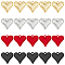 32Pcs 4 Colors Alloy Charms, Heart, Mixed Color, 13.5x13.5x3mm, Hole: 1.4mm, 8pcs/color