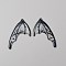 Translucent Resin Glitter Powder Pendants, Wing Charms, Black, 48x34x2mm, Hole: 1.2mm