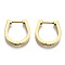 304 Stainless Steel Huggie Hoop Earrings, Oval, Real 18K Gold Plated, 16.5x16x3mm, Pin: 0.8mm