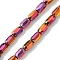 Electroplate Glass Beads Strands, Full Rainbow Plated, Faceted, Column, Red, 6x4mm, Hole: 0.9mm, about 80pcs/strand, 20.31''(51.6cm)