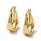 Teardrop Rack Plating Brass Hoop Earrings, Lead Free & Cadmium Free, Long-Lasting Plated, Real 18K Gold Plated, 25x7mm