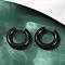 202 Stainless Steel Polishing Hoop Earrings, 316 Surgical Stainless Steel Pin, Ion Plating(IP), Black, 24x5mm, Pin: 1mm