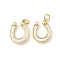 Brass Pave Natural White Shell Pendants, Horseshoe Charms with Jump Rings, Real 18K Gold Plated, Lead Free & Cadmium Free, Long-Lasting Plated, Rack Plating, Seashell Color, 17.5x13x2.5mm, Hole: 3.2mm