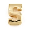 Number 5 Brass Beads, Long-Lasting Plated, Rack Plating, Lead Free & Cadmium Free, Real 18K Gold Plated, 14x9x5mm, Hole: 11x3mm