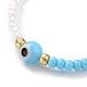 Mauvais œil au chalumeau et graines de verre perles élastiques à la taille chaînes de perles NJEW-C00020-03-5