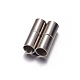 Column 304 Stainless Steel Magnetic Clasps with Glue-in Ends STAS-I026-02-2