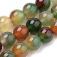 Natural Peacock Green Agate Beads Strands X-G-S259-16-8mm-1