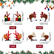 Craspire 4 paires 4 pinces à cheveux alligator en tissu et fer sur le thème de Noël PHAR-CP0001-16-2