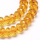Faceted(64 Facets) Rondelle Cultured Piezoelectric Citrine Beads Strands G-I152-6x10-S-AA-2