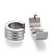 Текстурированные серьги-кольца 304 из нержавеющей стали EJEW-L252-014P-2