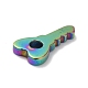 真空メッキ虹色非磁性合成ヘマタイト ペンダント  ハート型の鍵  マルチカラーメッキ  29x14.5x3.5mm  穴：5mm G-G856-05A-3