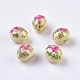Flower Picture Printed Resin Beads RESI-J020-A09-2