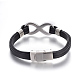 Leather Cord Link Bracelets BJEW-E352-37P-3